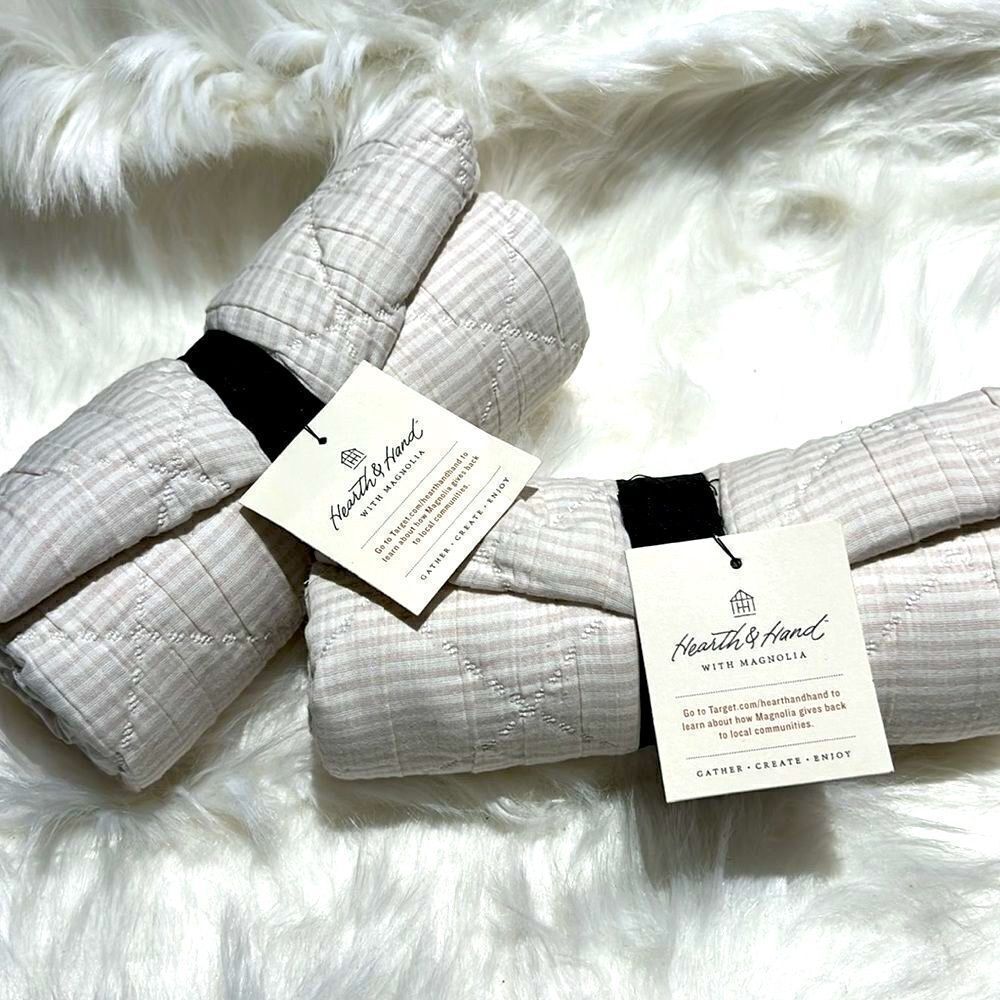2-Hearth & Hand with Magnolia -‎ King Diamond Stripe Matelasse Pillow Sham Set